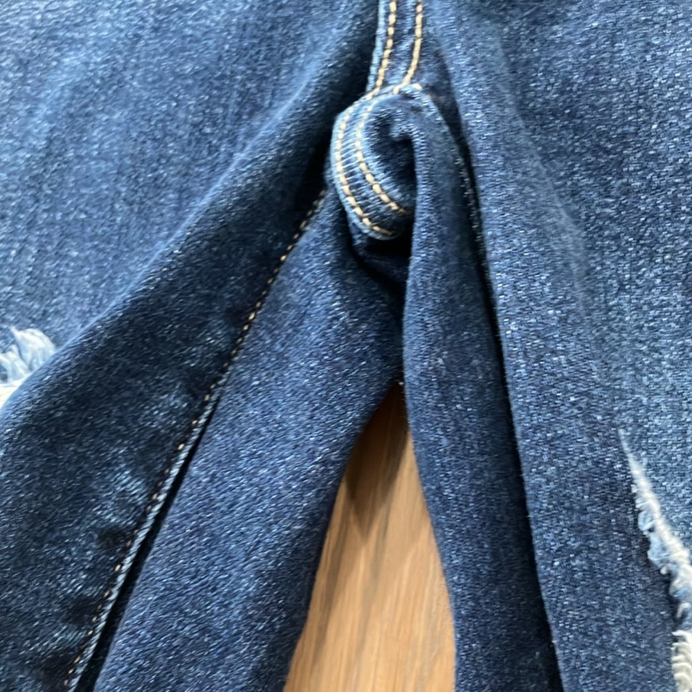 Judy Blue Women's Dark Wash Denim Distressed Cotton Straight Leg Ripped Jeans - Picture 8 of 12